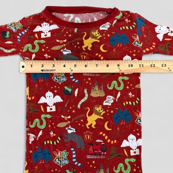 Little Sleepies Red Harry Potter Hogwarts Two Piece Bamboo Pajamas Set Size 4T - Picture 6 of 11